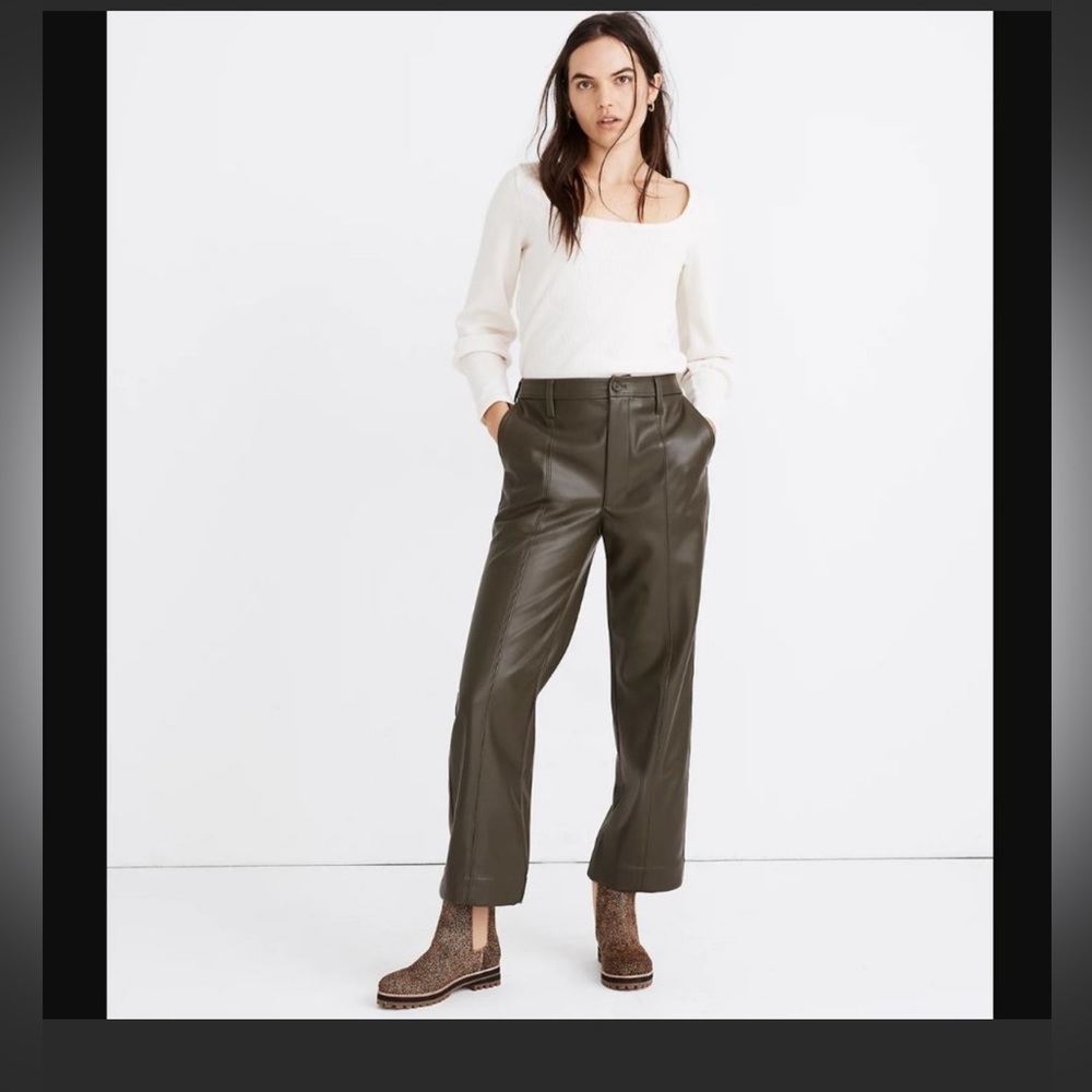 New with tag! Slim Emmett Wide-Leg Pants in Vegan Leather
